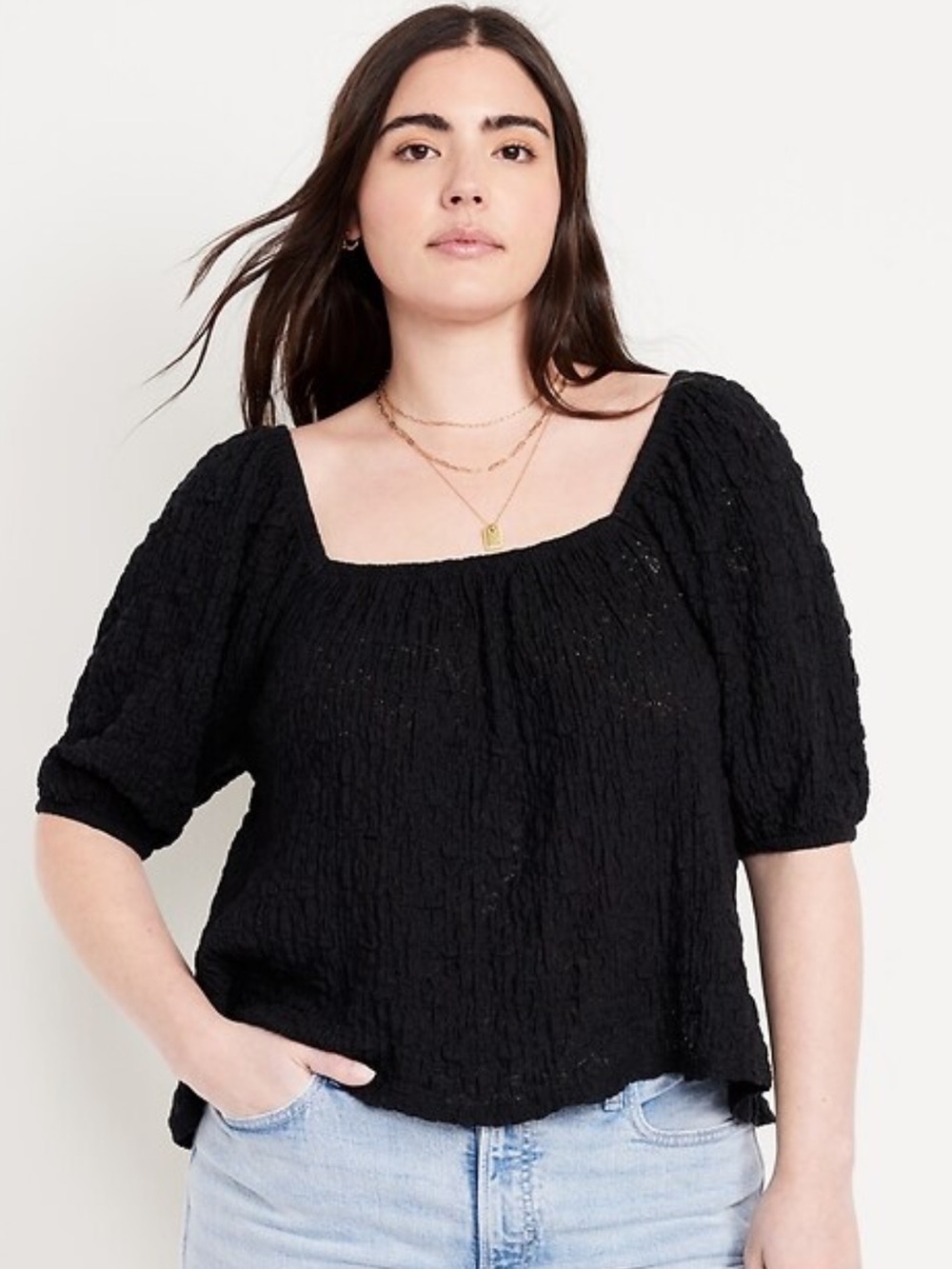 Old Navy Puff-Sleeve Lace Top